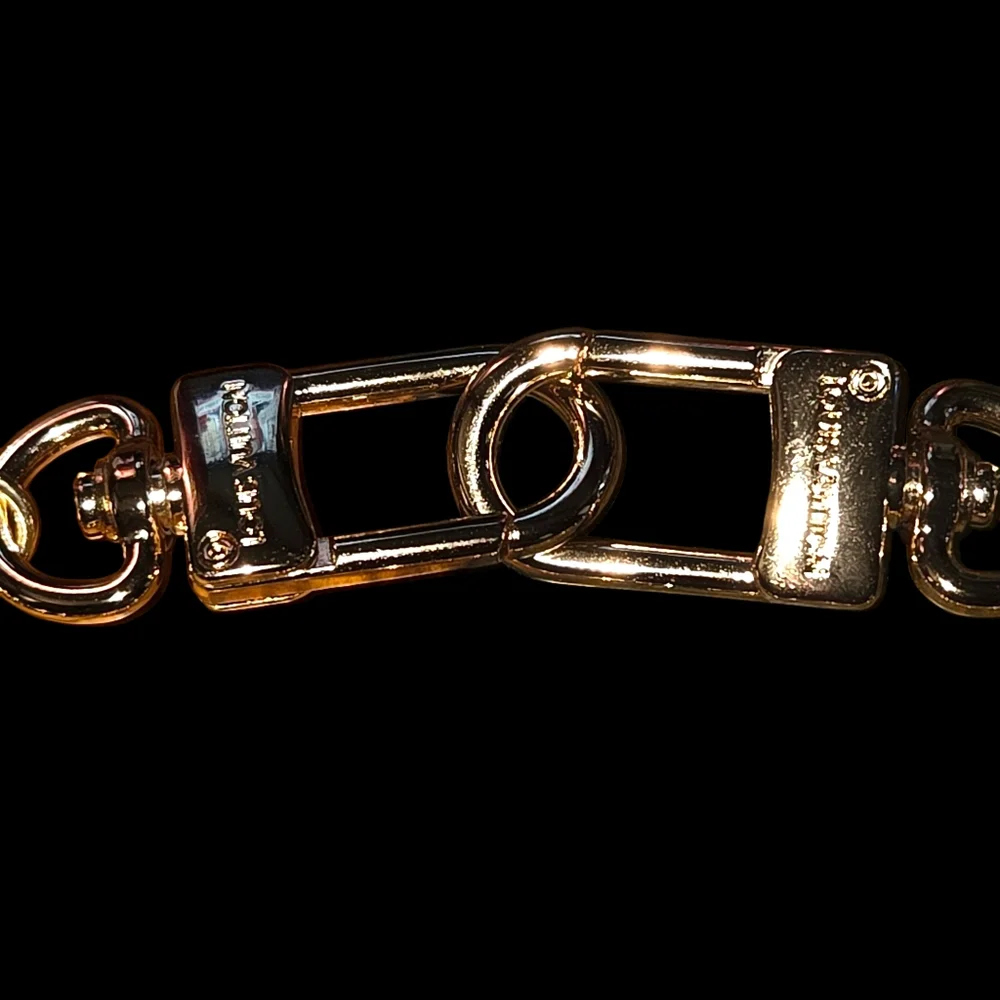 Elegant Gold Bag Chain/Charm with Blue Accent